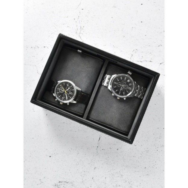 Cutie pentru ceas 2 sectiuni Black