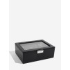 Сutie pentru ceasuri cu capac din sticlă, negru/gri, 8 buc