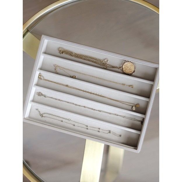 Cutie bijuterii 5 sectii bej