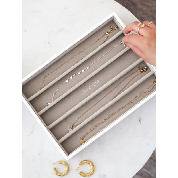 Cutie bijuterii 5 sectii alba