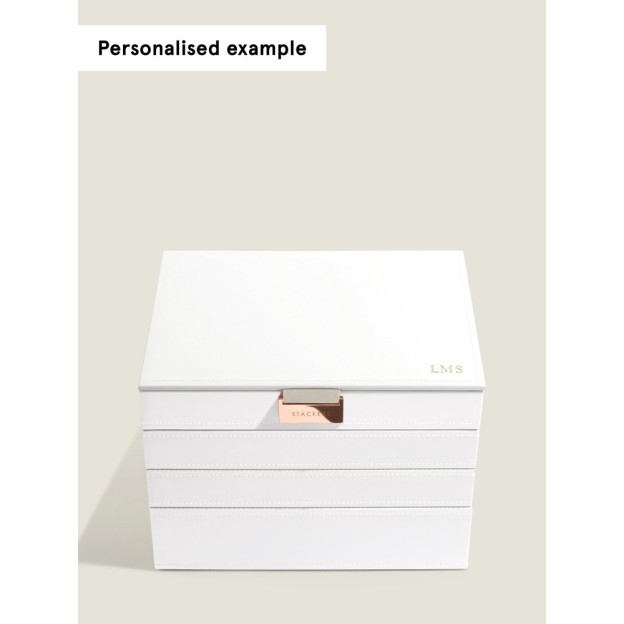 Set 4 cutii pentru bijuterii alb/rose gold