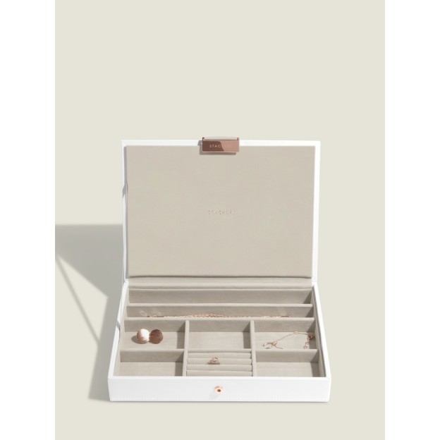 Set 4 cutii pentru bijuterii alb/rose gold