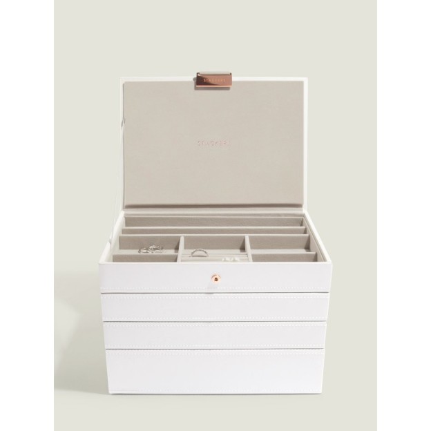Set 4 cutii pentru bijuterii alb/rose gold