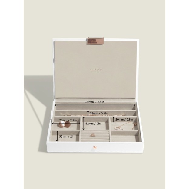 Set 4 cutii pentru bijuterii alb/rose gold