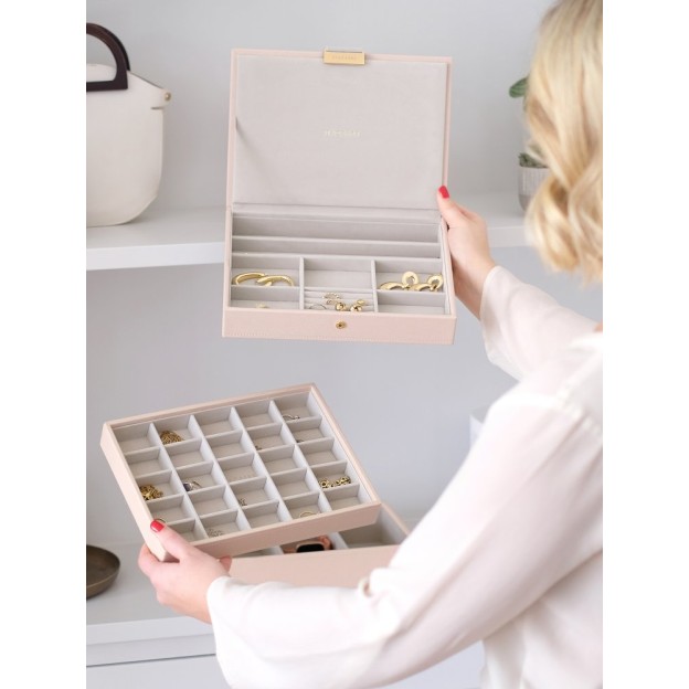 Cutie pentru bijuterie cu 3 nivele roz