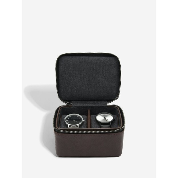 Cutie pentru ceas cu 2 sectiuni Brown