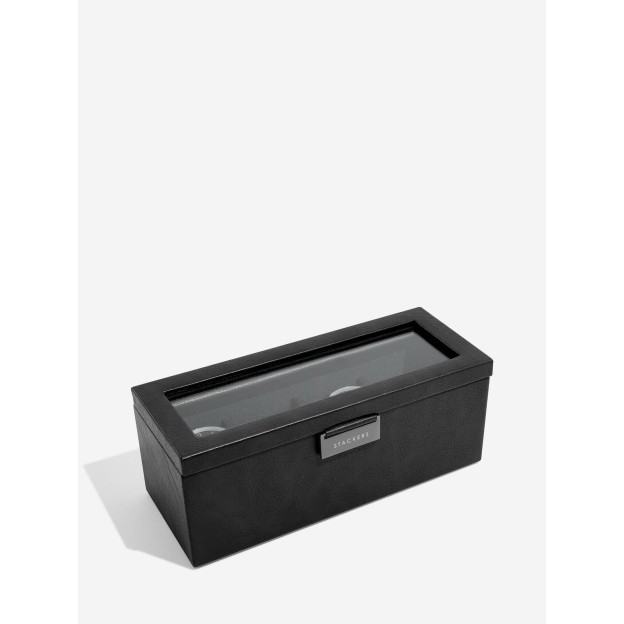 Cutie pentru ceasuri cu 4 secțiuni Black