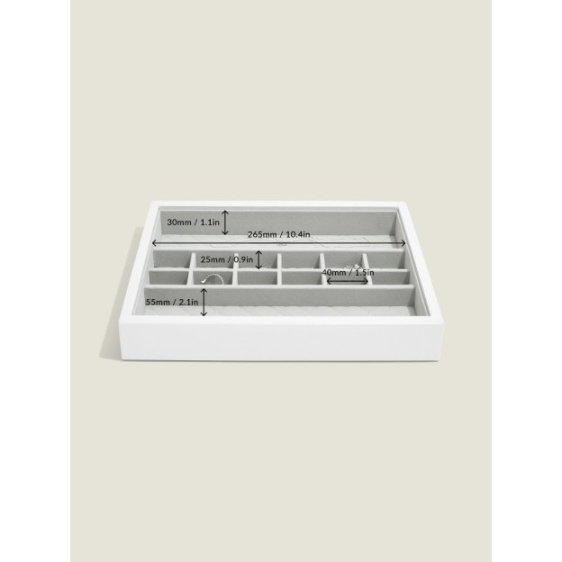 Set 2 cutii pentru bijuterii alb
