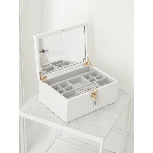 Set 2 cutii pentru bijuterii alb