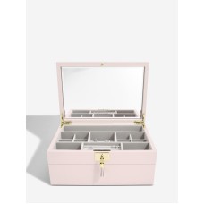 Cutie pentru bijuterie cu 2 nivele roz