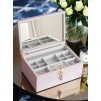 Set 2 cutii pentru bijuterii roz
