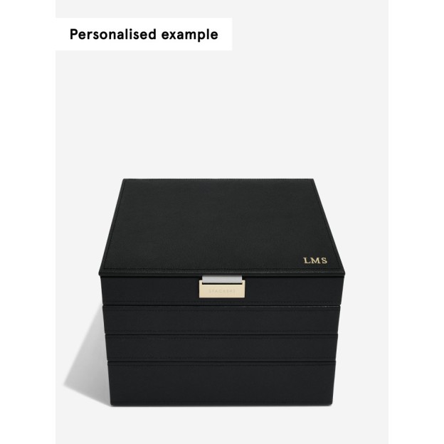 Set 4 cutii pentru bijuterii CLASSIC negru