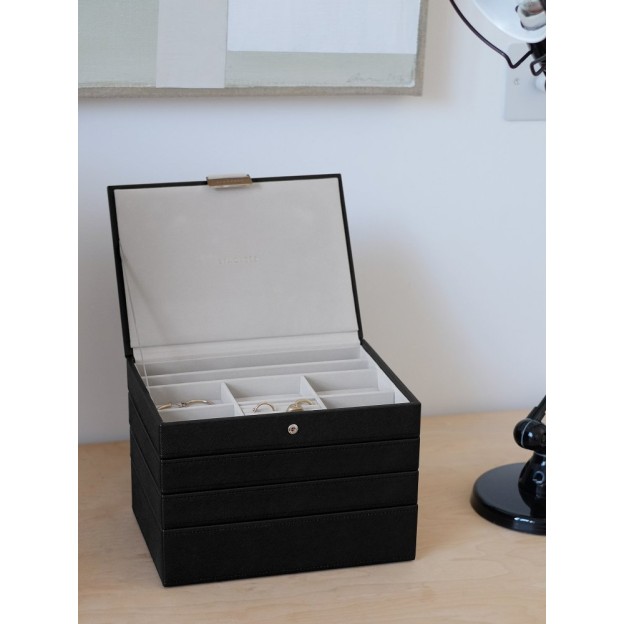 Set 4 cutii pentru bijuterii CLASSIC negru