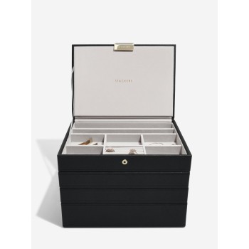 Set 4 cutii pentru bijuterii CLASSIC negru
