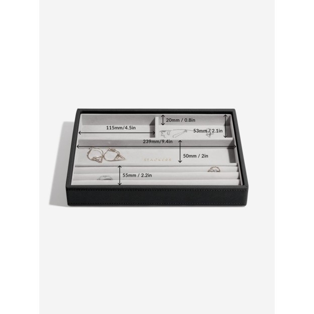 Set 4 cutii pentru bijuterii CLASSIC negru