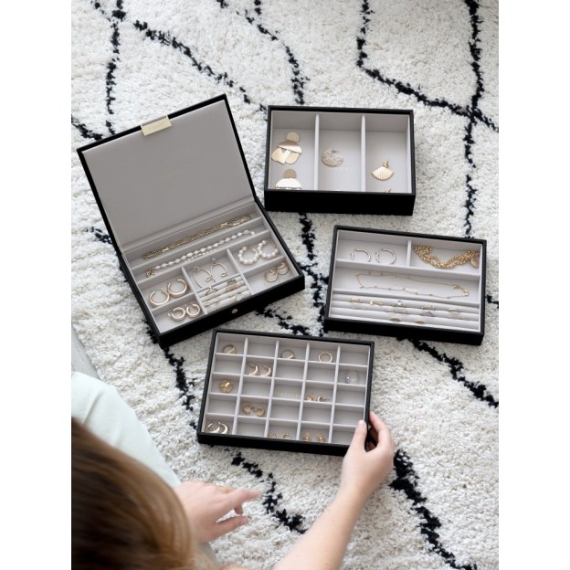 Set 4 cutii pentru bijuterii CLASSIC negru