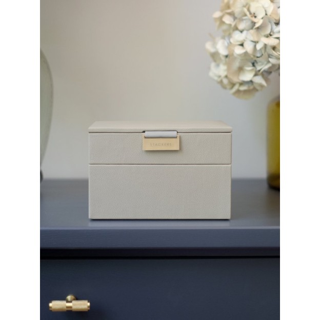 Cutie pentru bijuterie cu 2 nivele mini  bej