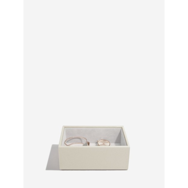 Cutie pentru bijuterie cu 2 nivele mini  bej
