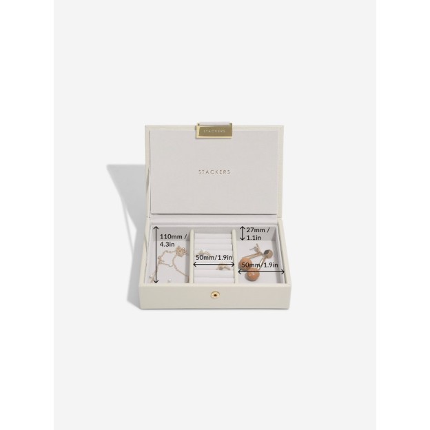 Cutie pentru bijuterie cu 2 nivele mini  bej