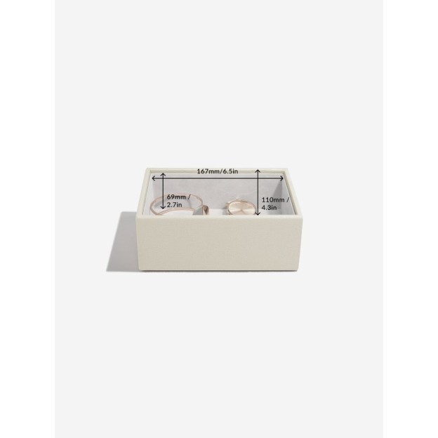 Cutie pentru bijuterie cu 2 nivele mini  bej