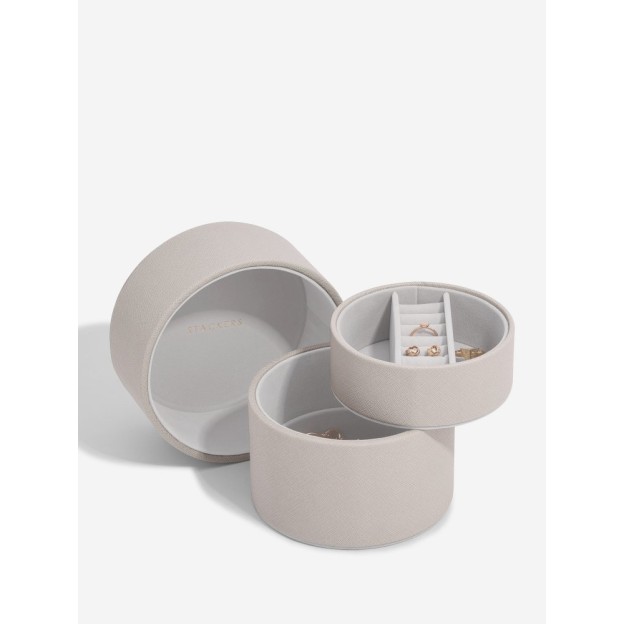 Cutie pentru bijuterii oatmeal rotunda