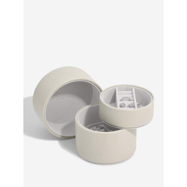 Cutie pentru bijuterii bej rotunda