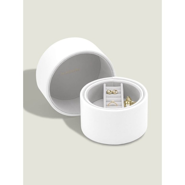 Cutie pentru bijuterie bej rotunda