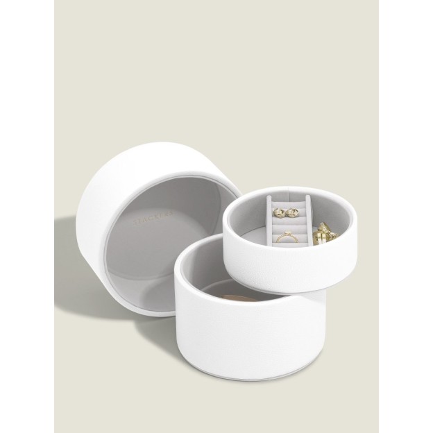 Cutie pentru bijuterie bej rotunda