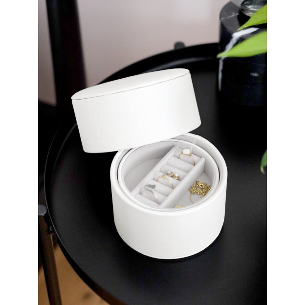 Cutie pentru bijuterie bej rotunda