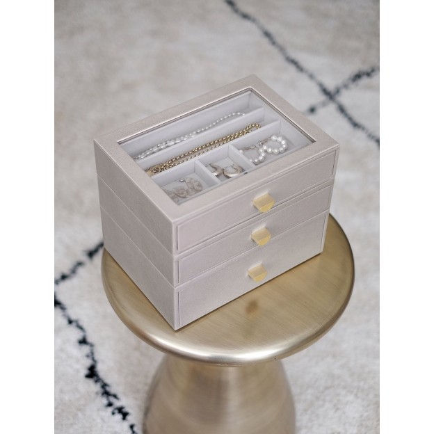 Set 3 cutii pentru bijuterii CLASSIC BEJ