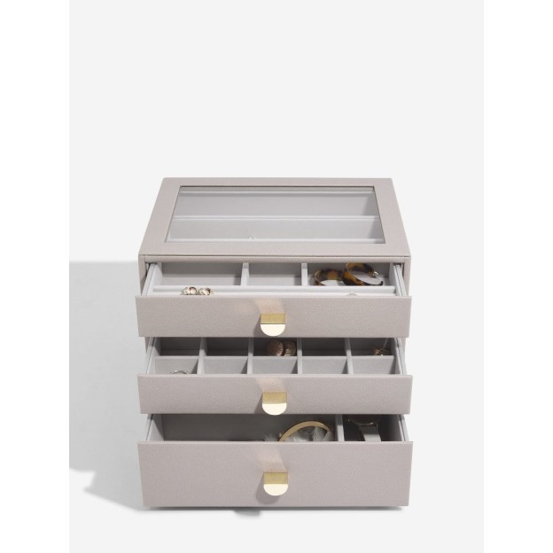 Set 3 cutii pentru bijuterii CLASSIC BEJ