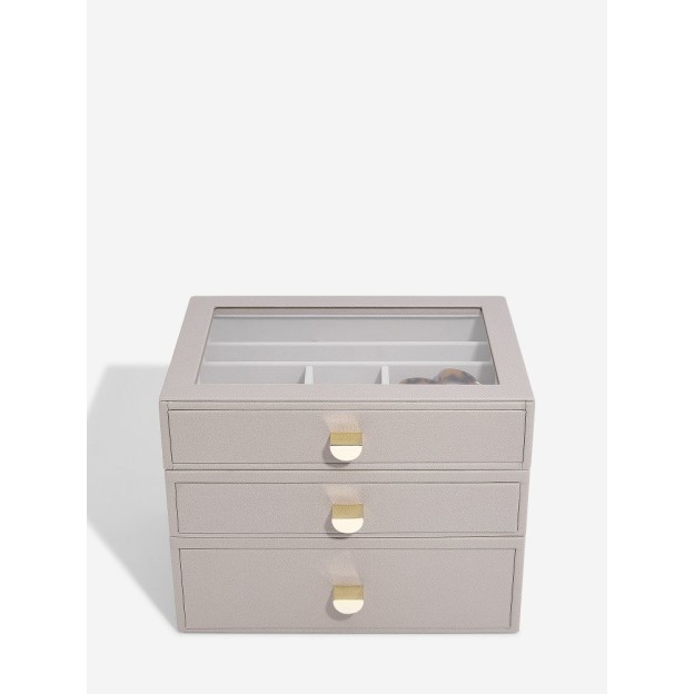Set 3 cutii pentru bijuterii CLASSIC BEJ