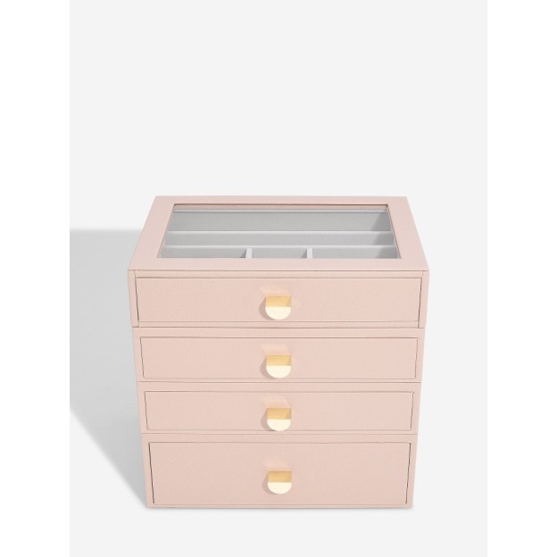 Cutie pentru bijuterii cu 4 nivele roz