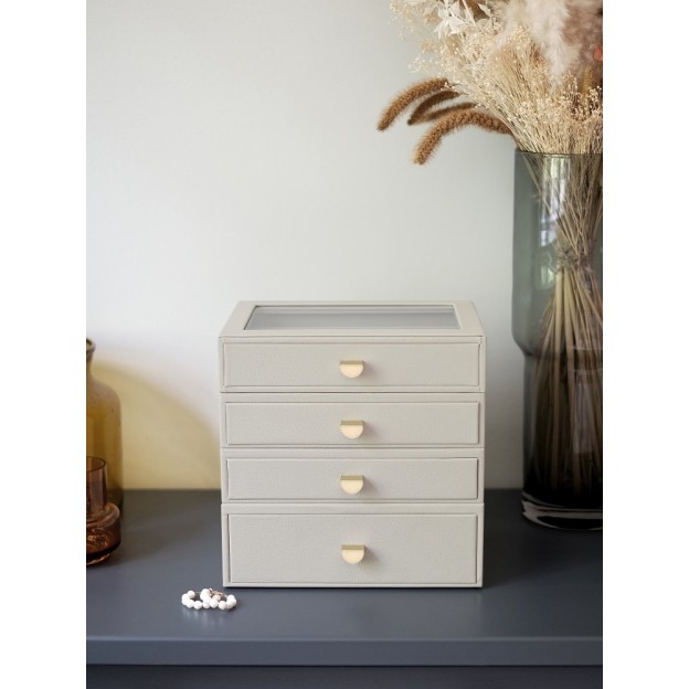 Cutie pentru bijuterii cu 4 nivele Oatmeal