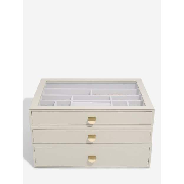 Set 3 cutii pentru bijuterii SUPERSIZE ivory