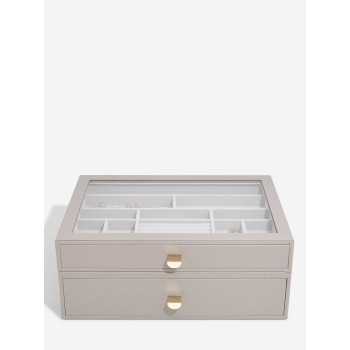 Set 2 cutii pentru bijuterii SUPERSIZE bej