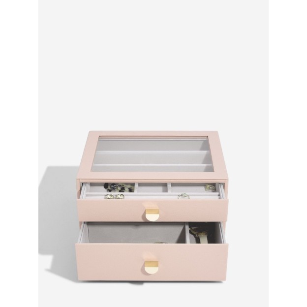 Cutie pentru bijuterie cu 2 nivele roz