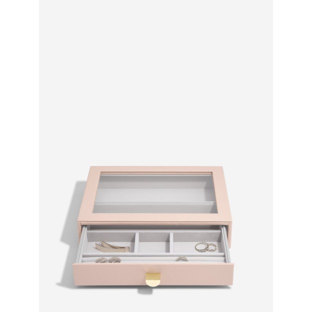 Cutie pentru bijuterie cu 2 nivele roz