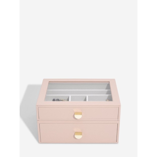 Cutie pentru bijuterie cu 2 nivele roz