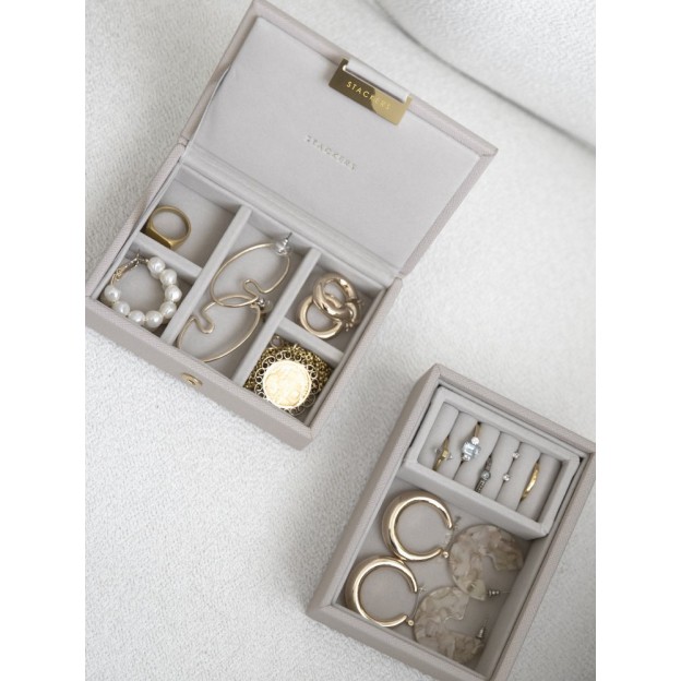 Set 2 cutii pentru bijuterii mini bej