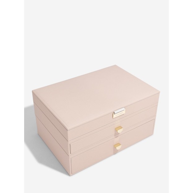 Set 3 cutii pentru bijuterii SUPERSIZE roz/ivory