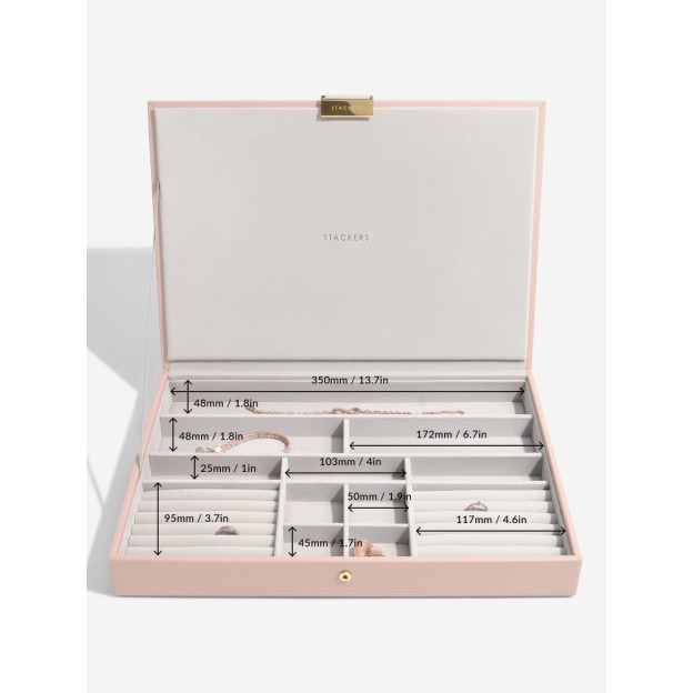Set 3 cutii pentru bijuterii SUPERSIZE roz/ivory