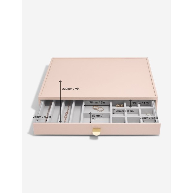 Set 3 cutii pentru bijuterii SUPERSIZE roz/ivory