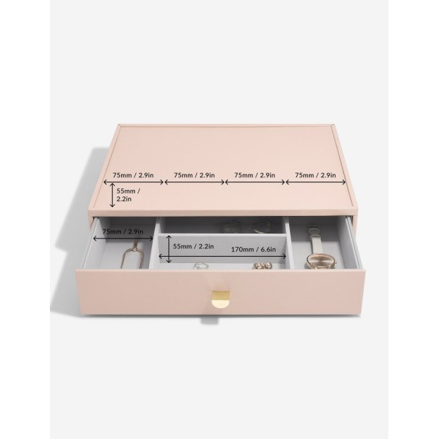 Set 3 cutii pentru bijuterii SUPERSIZE roz/ivory