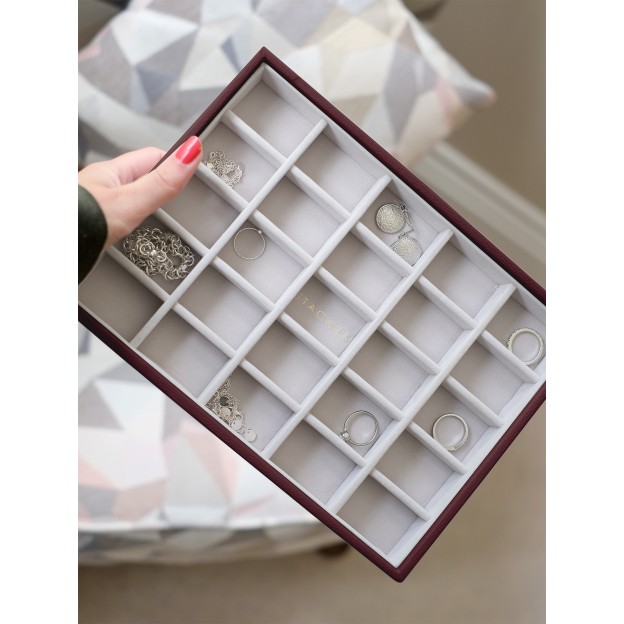 Cutie pentru bijuterii cu sectii BURGUNDY