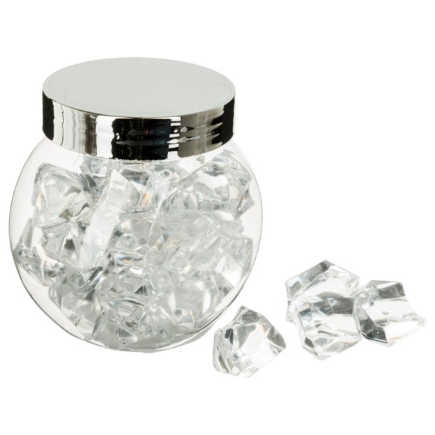 Diamante acrilice transparente in borcan