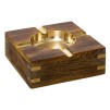 Scrumiera lemn de mango și metal 10x4 cm