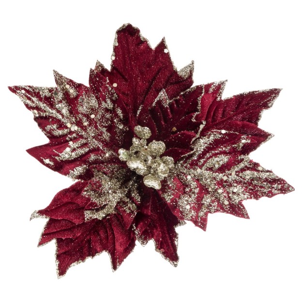 Floare decorativa POINSETTIA CLIP