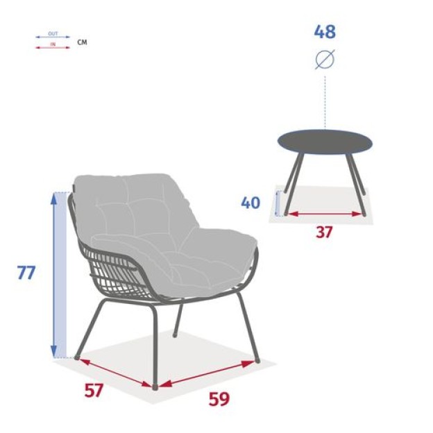PAOPAO 2S ДИВАННЫЙ КОМПЛЕКТ ГРАФИТ