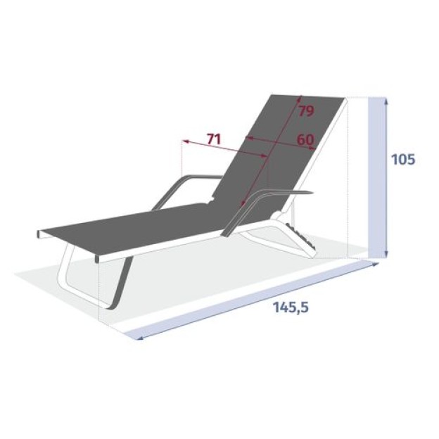 BAYAMO LOUNGER PEA/GRAF